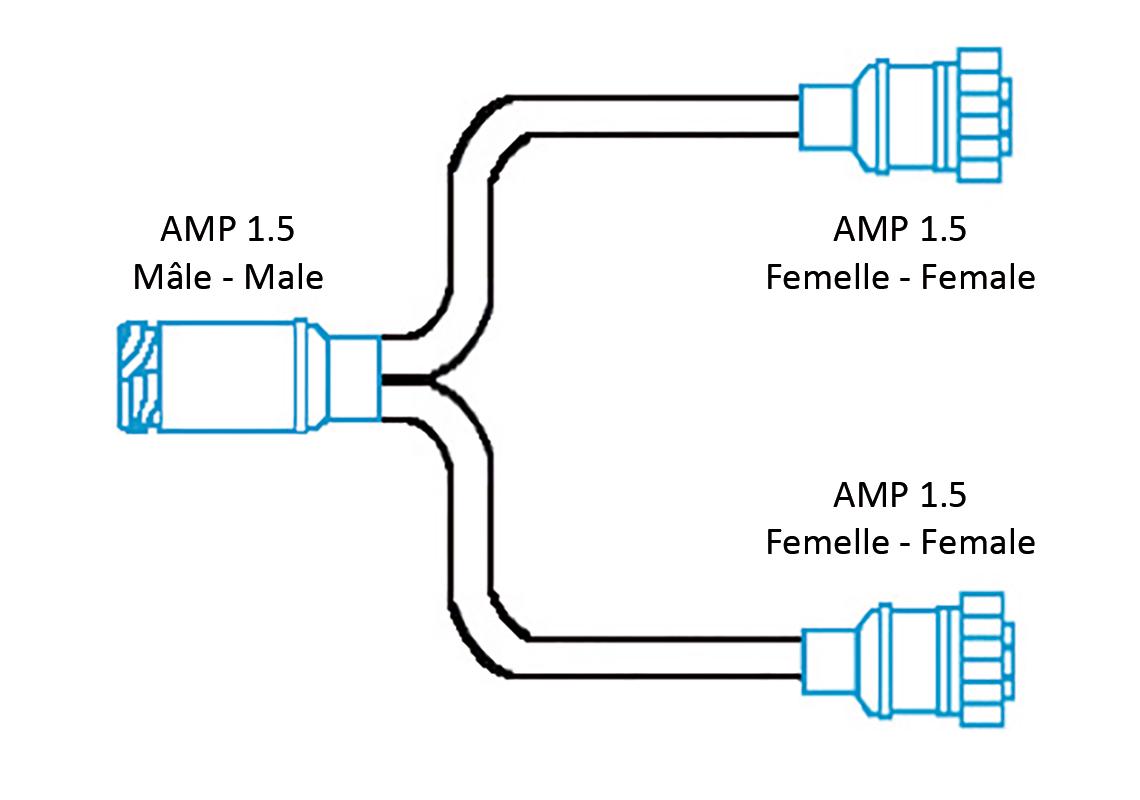 Cavo doppio per fanale posteriore AMP 1.5 7 pin